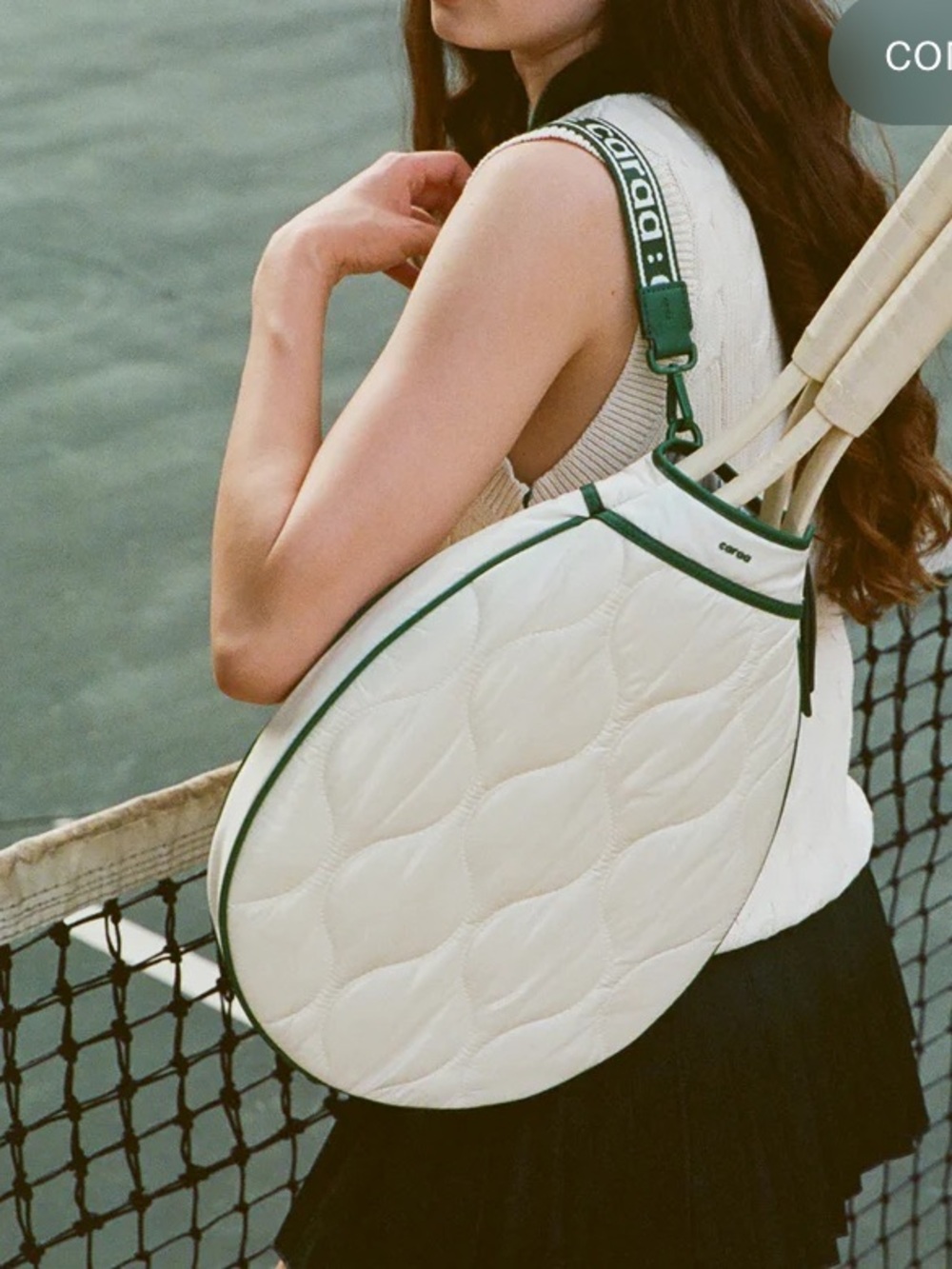 Caraa tennis quilted sling bag NWT